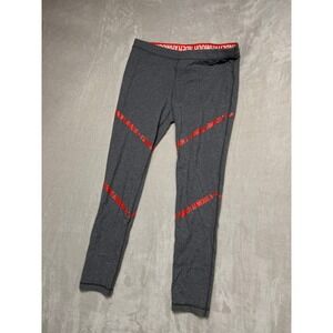 Under Armour Women's Gray Leggings with‎ Red Logo Print Size Medium